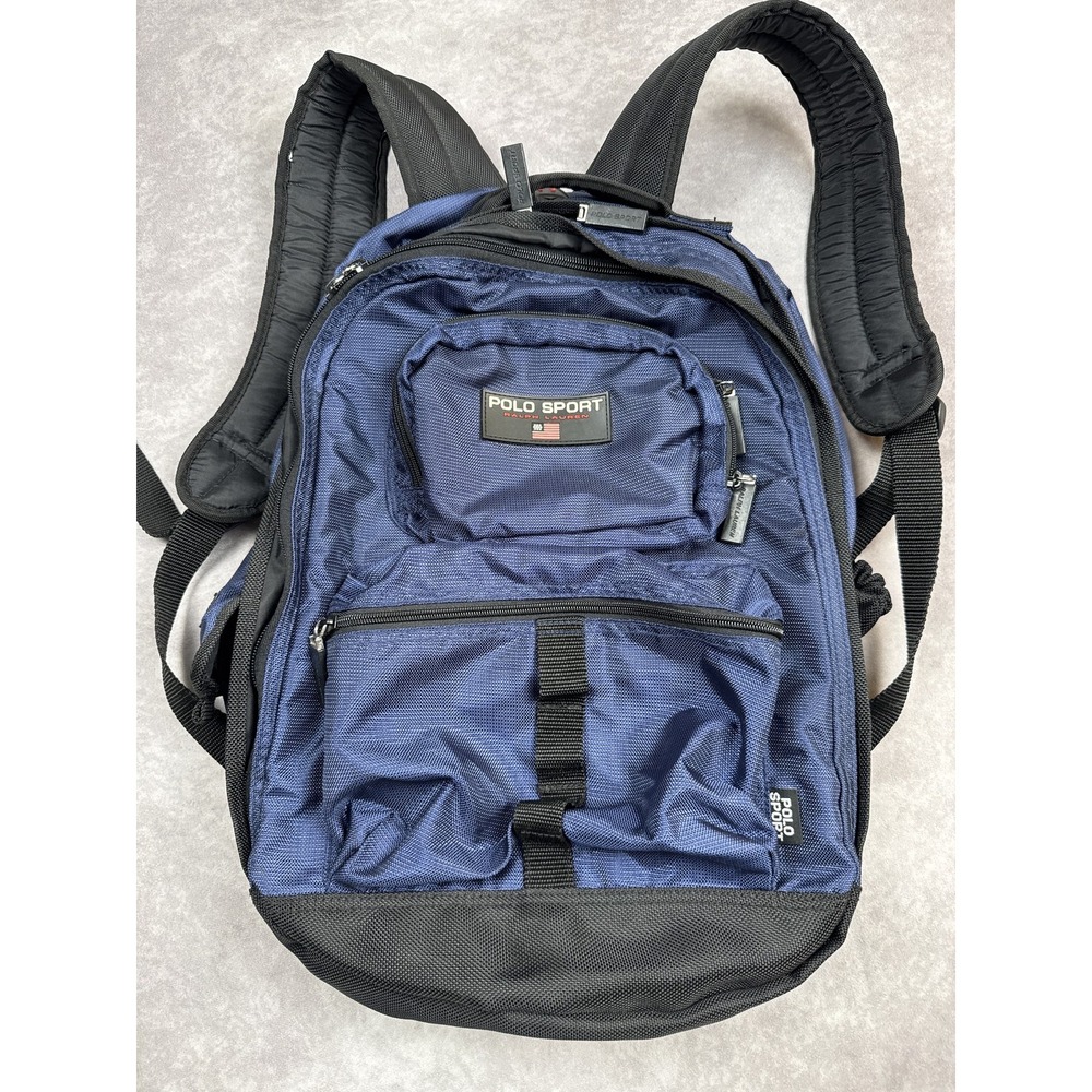 Vintage Polo Sport Ralph Lauren Backpack Mens Large Nylon Classic Pockets Bag